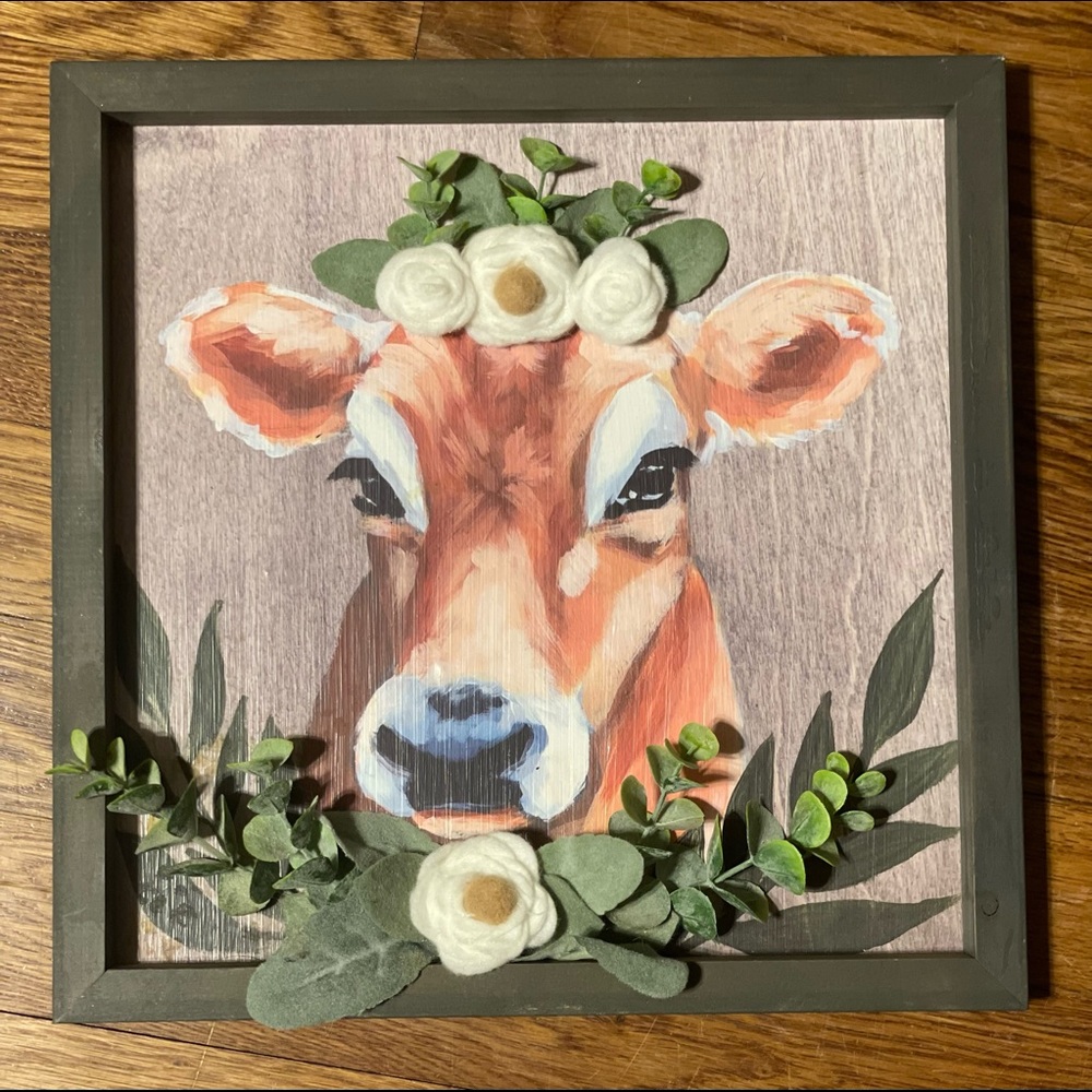 Framed Cow Wall Art